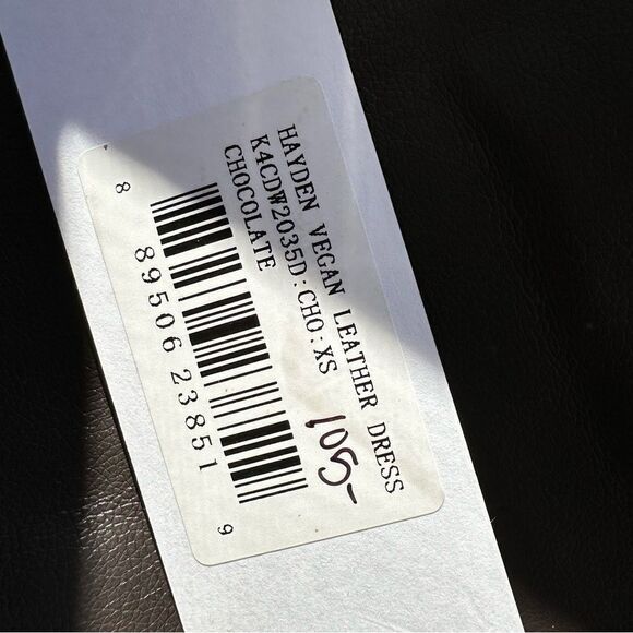 NWT Bishop + Young Hayden Vegan Leather Dress CHOCOLATE BROWN SIZE XS mini - Picture 12 of 12